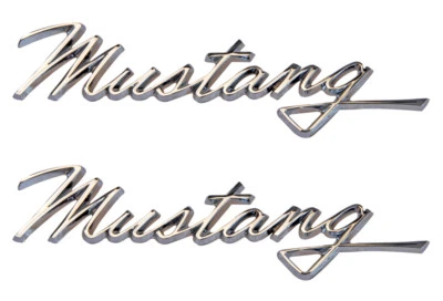 ¡NUEVO! Ford Mustang 1968 emblema de guardabarros cromado con pasador estilo juego de pares trasero Foto 1 de 4