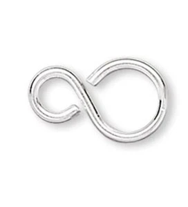Figura Link, 100 latón plateado 8x4 mm enlace infinito 8 conectores - Imagen 1 de 3