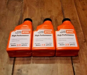 STIHL (3) 2.5 Gal HP High Performance 2-Cycle Engine Oil 6.4 fl oz Genuine OEM - Picture 1 of 4