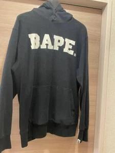 BAPE A BATHING APE / Black Cotton Hoodie Size M Very Rare Vintage ❘ From Japan - Picture 1 of 9