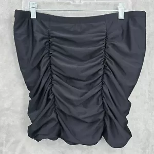 Torrid Swim Skirt Brief Bathing Suit Bottoms 2 Black Ruched High Rise Short Plus - Picture 1 of 11