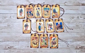 12~Vintage~4 de julio~Patriótico~Bandera~Niños~Libertad~Cartutería de lino~Regalo~Colgar~Etiquetas - Imagen 1 de 1