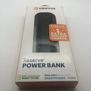 Griffin 2,600 mAh Reserve Power Bank Portable USB Charger Black - Picture 1 of 3