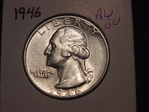 Washington Quarter Au Bu 1946 fecha popular envío gratuito - Imagen 1 de 2