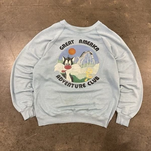 Vintage 80s Looney Tunes Sylvester Great American Adventure Club Ride Sweatshirt - Picture 1 of 9