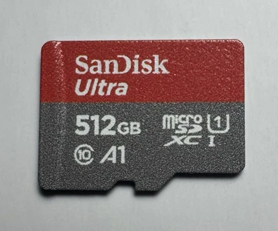 Tarjeta de memoria SanDisk 512 GB Ultra microSD A1 Clase 10 SDXC - Excelente estado Foto 1 de 2
