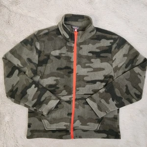Eddie Bauer Boys M 10/12 Camo Full Zip Fleece Jacket Contrast Trim Pockets - Picture 1 of 6