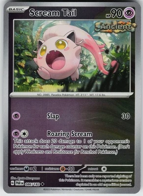 Scream Tail 086/182 Reverse Holo Near Mint SV04: Paradox Rift Pokemon card - Image 1 of 2