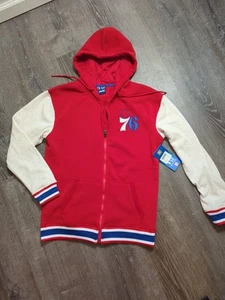 Ultra Game Philadelphia 76ers Above The Rim Full Zip Hoodie Red Men's Sz Small - Picture 1 of 11