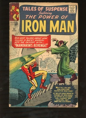 Tales of Suspense #54 1964 Iron Man Mandarin Revenge Stan Lee Don Heck en muy buena condición Foto 1 de 4