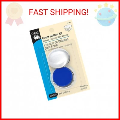Kit de botones de cubierta Dritz 14-60 con herramientas, tamaño 60 - 1-1/2 pulgadas, 2 piezas, níquel Foto 1 de 2