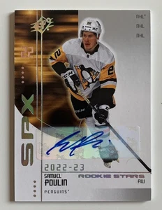 2022-23 SPx '02-03 Retro Samuel Poulin RC Rookie Auto Pittsburgh Penguins - Picture 1 of 2