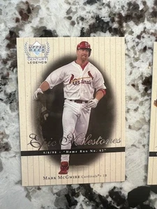 1999 UPPER DECK CENTURY LEGENDS EPIC MILESTONES CARD CARDINALS MARK MCGWIRE #EM4 - Picture 1 of 1