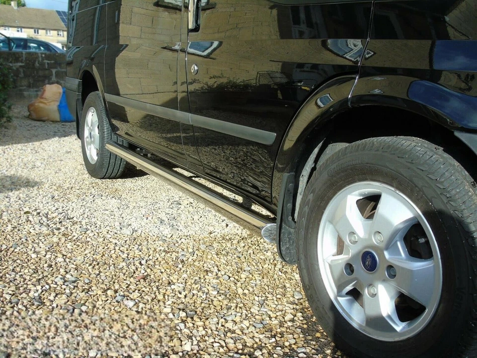 Cromo Acero Inoxidable Barras Laterales Para ford transit mk7 Swb 2007-2014 Van