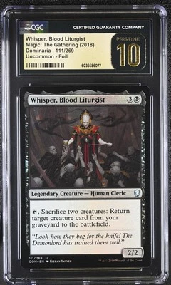 WHISPER, BLOOD LITURGIST Dominaria Foil CGC 10 Pristine MTG [Nostalgium] - Image 1 of 2