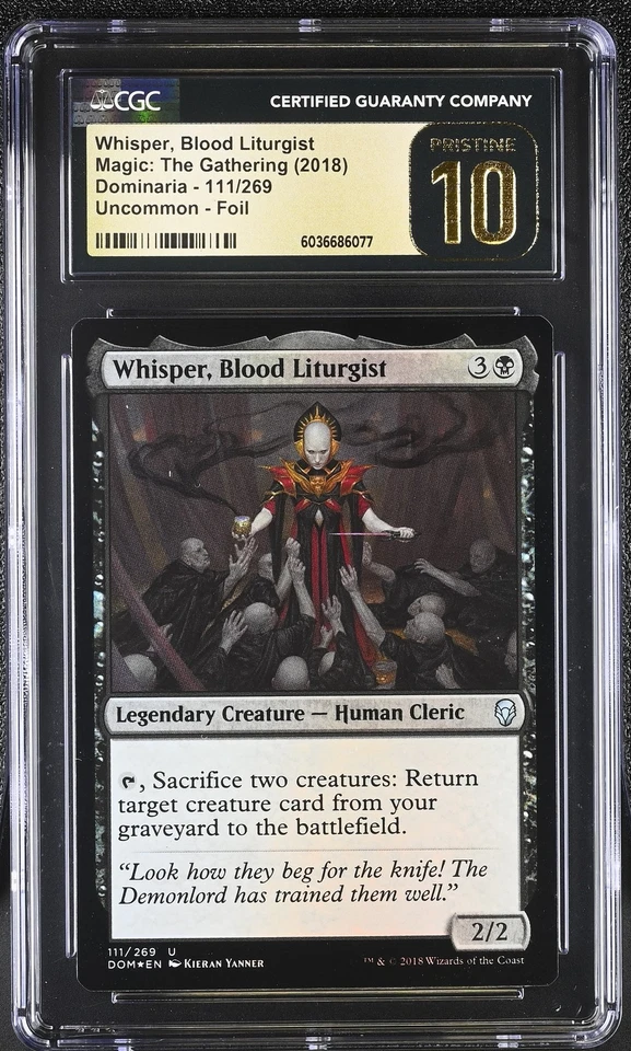 WHISPER, BLOOD LITURGIST Dominaria Foil CGC 10 Pristine MTG [Nostalgium] - Image 1 of 2