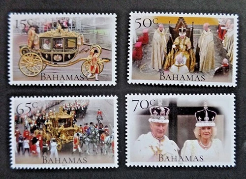 Bahamas 2023 - Coronación Real Su Majestad el Rey Carlos - Juego de 4 estampillas - MNH Foto 1 de 1