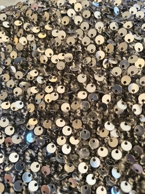 stunning silver sequin fabric remnant - Image 1 of 4