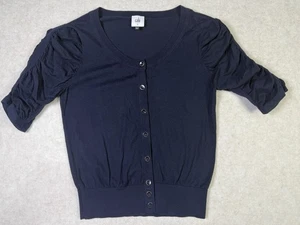 Cabi Women’s Full Button Top With Ruched Sleeves Navy Blue Size Small - Picture 1 of 10