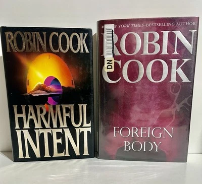 Lot 2 Robin Cook Novels Hardcover Vintage 1990 Harmful Intent Foreign Body 2008 - Image 1 of 4