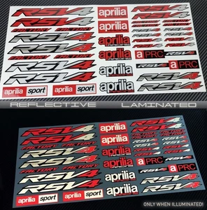 Reflective decals stickers graphic set for aprilia RSV4 Factory V4 red - Picture 1 of 9