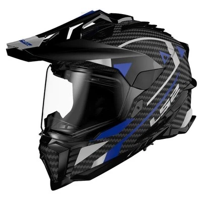 LS2 MX701 Carbon Explorer Adventure azul brillante - Casco de motocicleta Foto 1 de 2