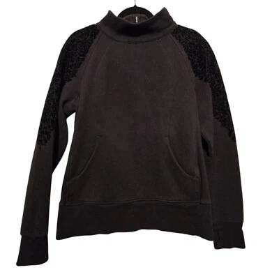 Lululemon Mujer Floral Flock Pullover Talla 12 Cuello Simulado Sudadera Cremallera Espalda Boho Foto 1 de 4