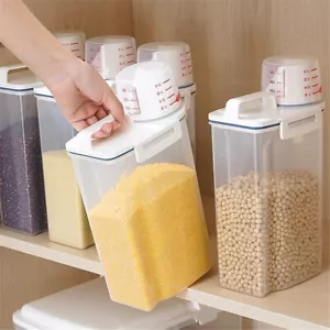 Dispensador de cereales de plástico portátil caja de almacenamiento cocina alimentos grano arroz recipiente - Imagen 1 de 9
