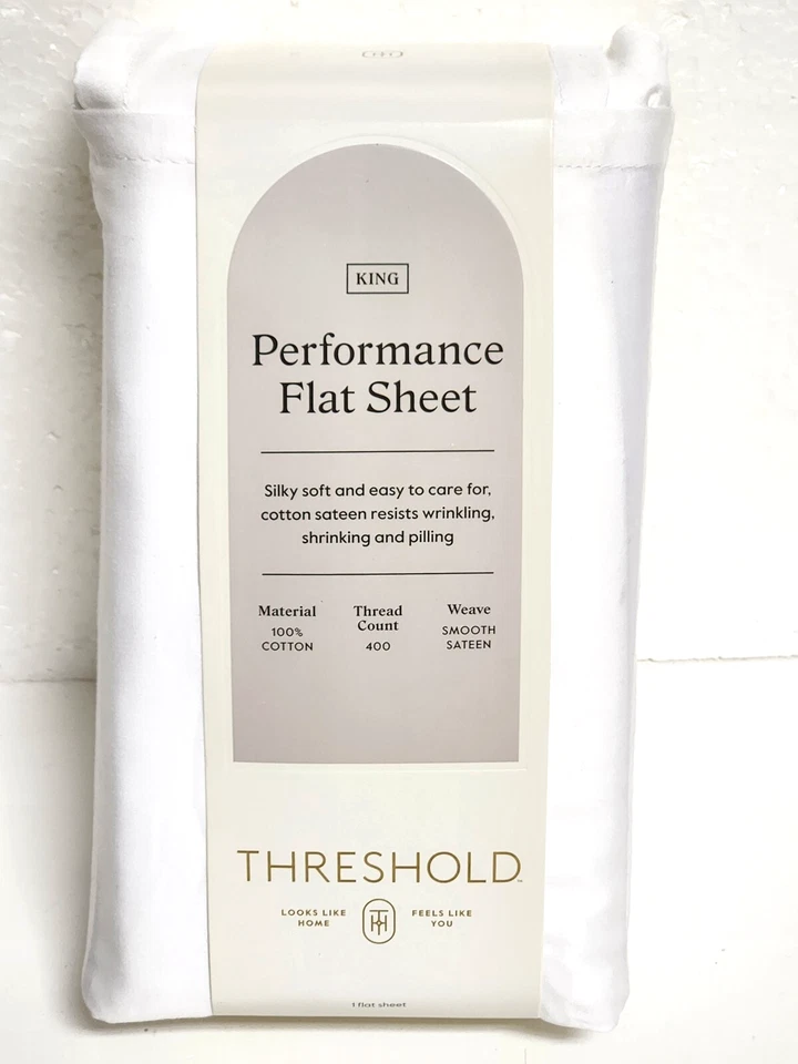 Threshold 400 Thread Count Performance Flat Sheet White King