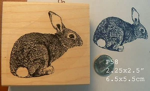 P58 Rabbit, bunny rubber stamp  - Picture 1 of 2