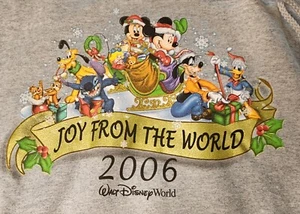 Walt Disney World Sweatshirt Hoodie XL Gray Drawstring 2006 Joy From The World  - Picture 1 of 12