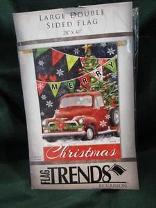 Bandiera di Natale Carson Flag Trends Pickup Camion Grande Doppio Lato ~ 28x40 - NUOVO - Foto 1 di 5