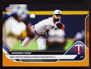 Twins Record Pablo Lopez Joe Ryan Bailey Ober Jax 2025 Topps Now 190 Orange 2/25 - Picture 1 of 2