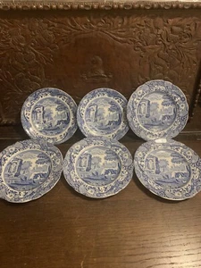 Vintage Copeland Spode Italian B&W plates And Saucers - 6 Pieces / Joblot - Picture 1 of 13