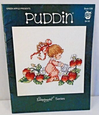 Puddin Girls Enchantments Series Green Apple 539 Cross Stitch Pattern Booklet - Image 1 of 4