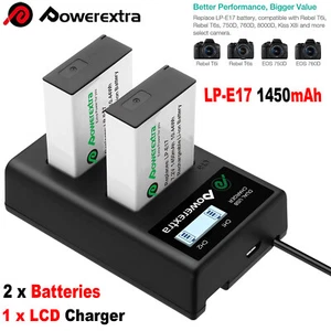 2Pack LP-E17 Battery + USB Charger For Canon RP Rebel SL2 SL3 T6i T6s T7i M3 M5 - Picture 1 of 18