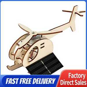 DIY Solar Airplane Scientific Toy Assembly Wooden Puzzle Toy Gift for Children
