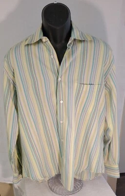 Martin Gordon Shirt Mens Striped Long Sleeve Button Up Large Multicolor - Image 1 of 4