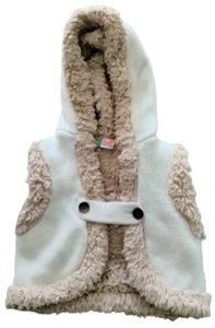 NWOT stylish Roxy sweater hooded vest cream & beige young girls size 6 - Picture 1 of 3