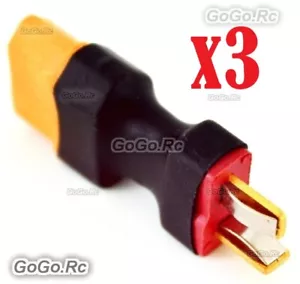 3 Pcs Wireless Deans T-Plug Male connector to XT60 Female Connector Adapter - Picture 1 of 3