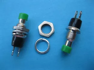 50 pcs Push On Green Cap SPST Mini Push Botton Momentary Switch 125V/6A 250V/3A - Picture 1 of 4