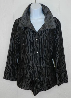 RUBY RD Jacket women's size 12 black & gray (nn67) - Image 1 of 4