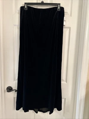 Alex Evenings Long Black Velvet Skirt EXTRA LONG Tall 43” 1X NWT - Image 1 of 4