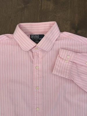 Camisa Polo Ralph Lauren Regent Calce Personalizado Abotonada Talla 17.5 Rosa Manga Larga Foto 1 de 4
