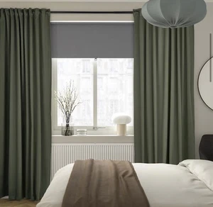IKEA Majgull Dark Green Black Out Curtains 145cm x 250cm 604.881.11 New Sealed - Picture 1 of 11