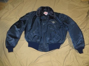 Vtg. Avirex Bomber Jacket Mens XL Blue Flyers Flight Air Mail USA Exc. Cond.! - Picture 1 of 7