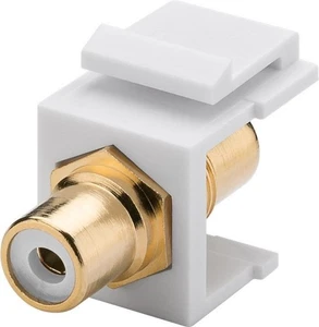 10x moduł Keystone Cinch/RCA; moduł Keystone Cinch/RCA, biały - 2x gniazdo RCA, - Zdjęcie 1 z 2