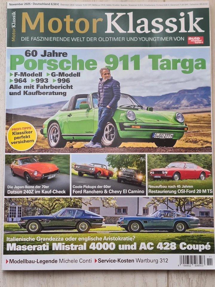Motor Klassik November 2025, 60 Jahre Porsche 911 Targa, Datsun 240 Z, OSI-Ford - Bild 1 von 1