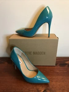 Steve Madden Daisie TURQUOISE PATNT Pumps Women's Size 10 - Imagen 1 de 8