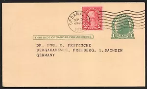 P32? UNITED STATES OF AMERICA 1c US postal card JEFFERSON posted in 1938 - Picture 1 of 2